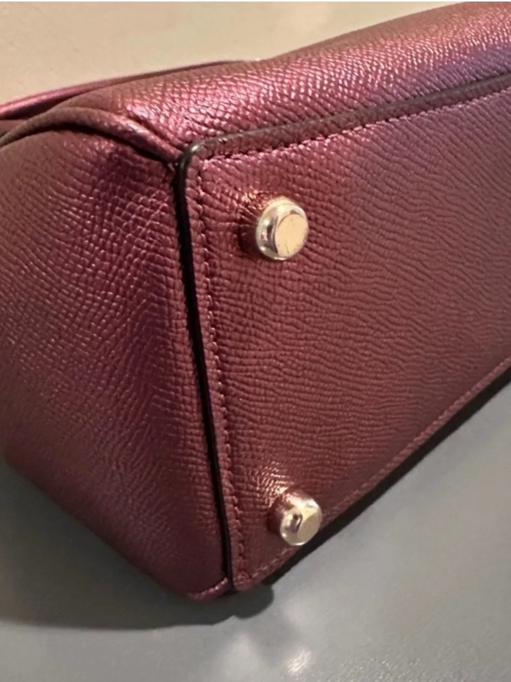 Coach Mini Surrey Satchel & Matching Wallet - Metallic Wine - F67242